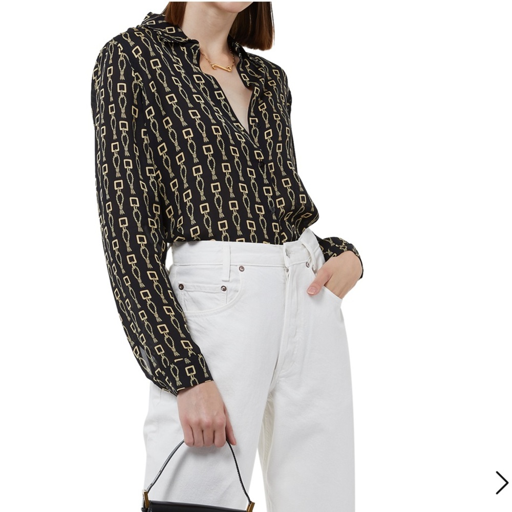 L'Agence 100% Silk Nina Keyring Blouse - Picture 4 of 14
